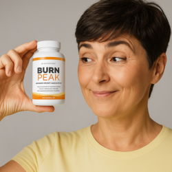 burnpeak review woman looking sideways at bottle